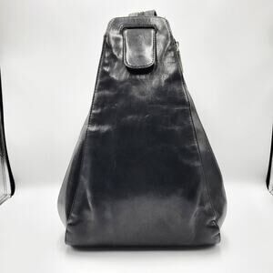 Vintage Hobo International Betta Venice Black Leather Sling Backpack Bag Retro